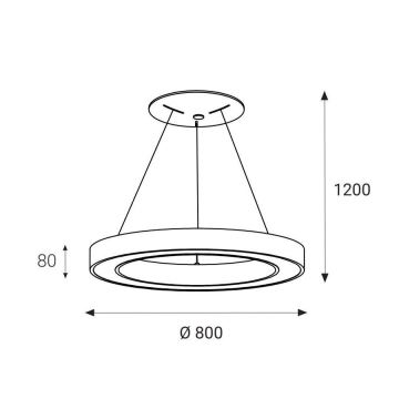 LED2 - Suspension filaire LED SATURN LED/80W/230V 3000K diam. 80 cm blanc