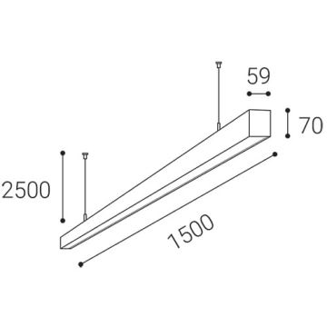 LED2 - Suspension filaire NOLI LED/60W/230V 3000K/3500K/4000K noir