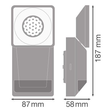 Ledvance - Applique murale extérieur LED avec capteur SPOT LED/8W/230V IP55 noir