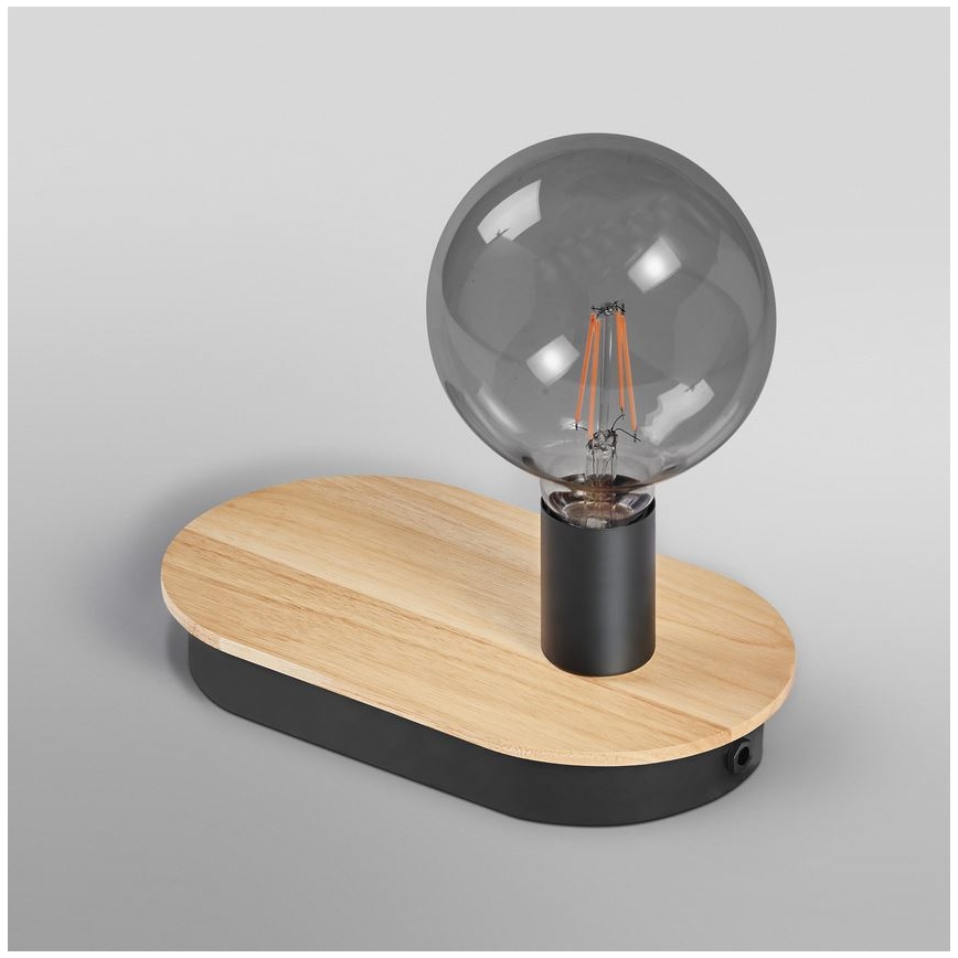 Ledvance - Lampe de table tactile avec USB connector DECOR WOOD 1xE27/8W/230V figuier caoutchouc