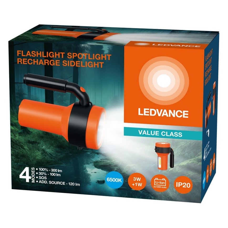 Ledvance - Lampe torche rechargeable LED avec batterie portative FLASHLIGHT LED/3W/5V 2400mAh