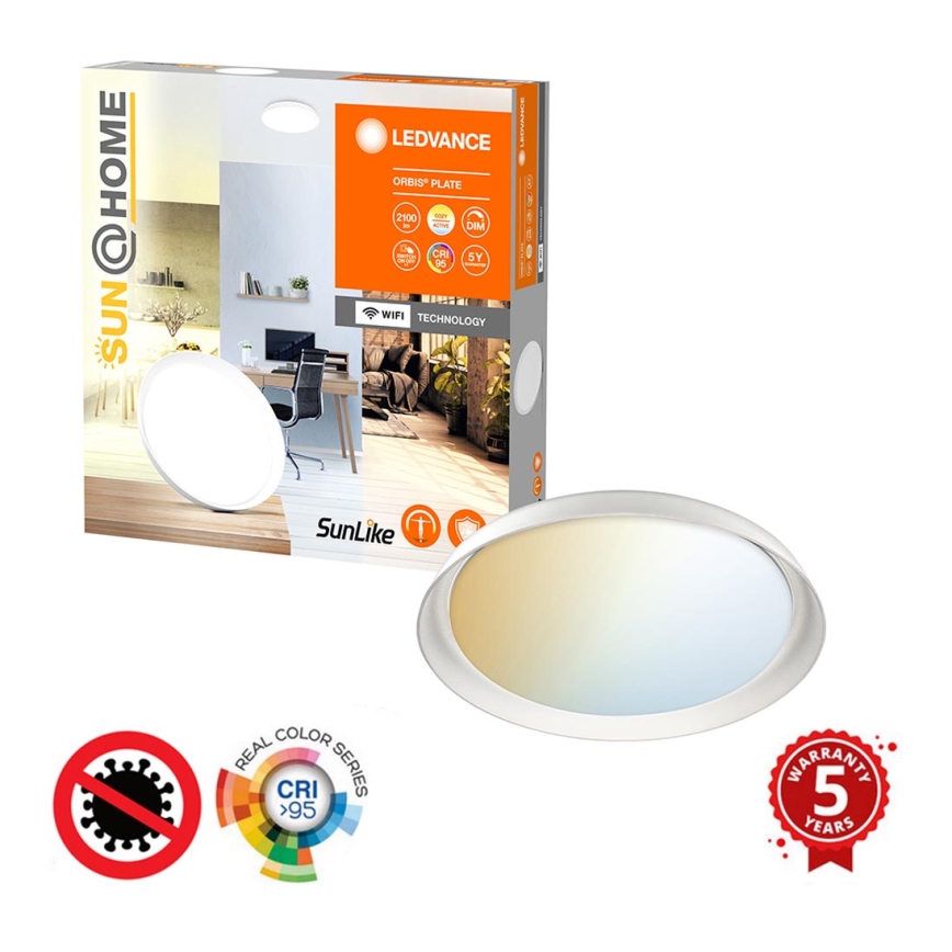 Ledvance - Luminaire à intensité variable SUN@HOME ORBIS LED/26W/230V 2200-5000K CRI 95 Wi-Fi