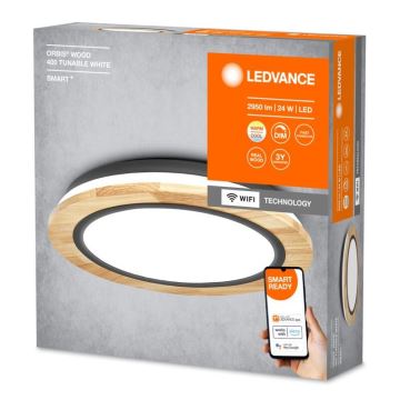 Ledvance - Plafonnier à intensité variable SMART+ ORBIS WOOD LED/24W/230V 2700-6500K chêne Wi-Fi