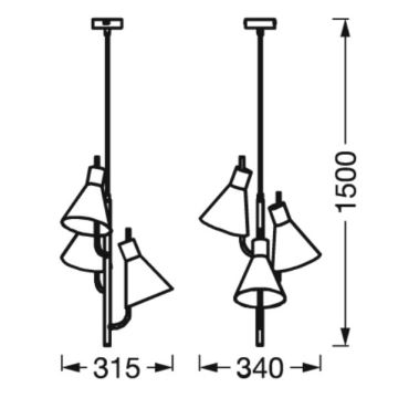 Ledvance - Suspension filaire DECOR TOKIO 3xLED/4,6W/230V