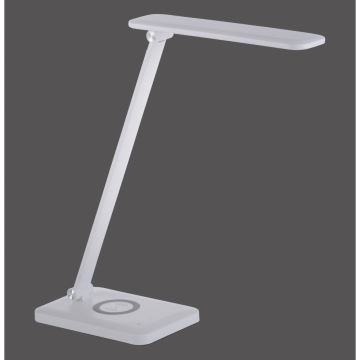 Leuchten Direkt 14415-16 - Lampe de table à intensité variable avec chargeur sans fil FLORENTINA LED/5W/230V 3000-5000K blanche+ USB