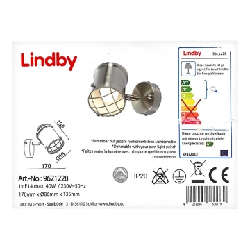Lindby - Applique murale à intensité variable LED DEBBI 1xE14/5W/230V