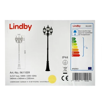 Lindby - Lampadaire extérieur 3xE27/100W/230V IP44