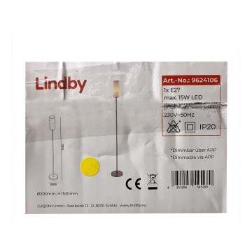 Lindby - Lampadaire LED RGB à intensité variable FELICE 1xE27/10W/230V Wi-Fi