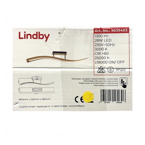 Lindby - Plafonnier à intensité variable LED LARISA LED/28W/230V