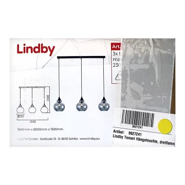 Lindby - Suspension filaire TEMARI 3xE27/60W/230V