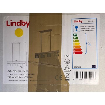 Lindby - Suspension filaire WATAN 4xE14/28W/230V