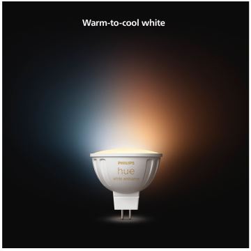 LOT 2x Ampoule à intensité variable LED Philips Hue White Ambiance GU5,3/MR16/5,1W/12V 2200-6500K