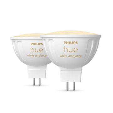 LOT 2x Ampoule à intensité variable LED Philips Hue White Ambiance GU5,3/MR16/5,1W/12V 2200-6500K