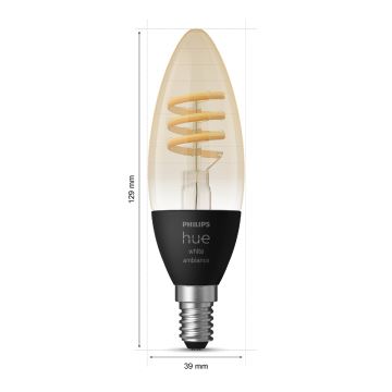 LOT 2x Ampoule à intensité variable LED Philips Hue WHITE AMBIANCE E14/4,6W/230V
