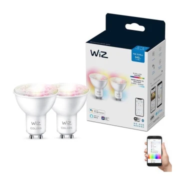 LOT 2x Ampoule à intensité variable LED RGBW PAR16 GU10/4,7W/230V 2200-6500K Wi-Fi - WiZ