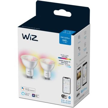 LOT 2x Ampoule à intensité variable LED RGBW PAR16 GU10/4,7W/230V 2200-6500K Wi-Fi - WiZ