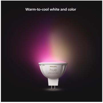 LOT 2x Ampoule à intensité variable LED RGBW Philips Hue White And Color Ambiance GU5,3/MR16/6,3W/12V 2000-6500K