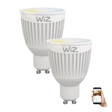 LOT 2x Ampoule LED à intensité variable GU10/6,5W/230V 2700-6500K Wi-Fi - WiZ