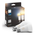 LOT 2x Ampoule LED à intensité variable Philips Hue WHITE AMBIANCE E27/6W/230V 2200-6500K