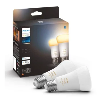 LOT 2x Ampoule LED à intensité variable Philips Hue WHITE AMBIANCE E27/8W/230V 2200-6500K