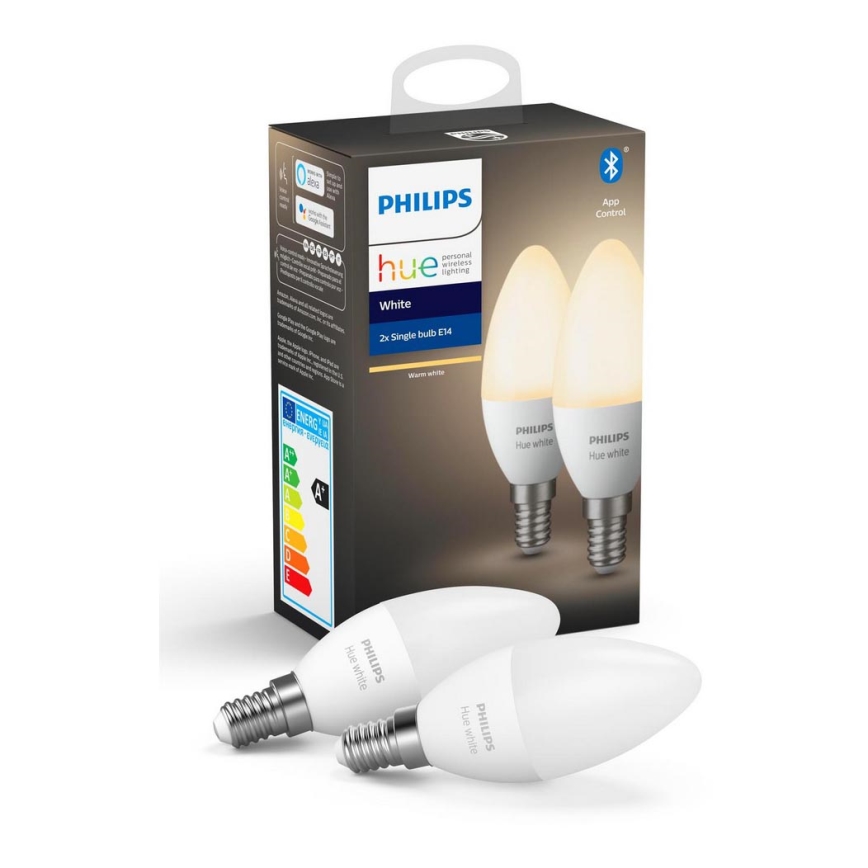 LOT 2x Ampoule LED à intensité variable Philips Hue WHITE E14/5,5W/230V 2700K