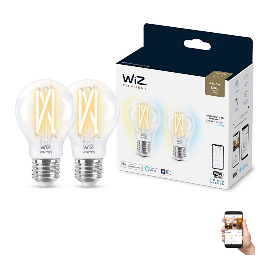 WIZ A60 Whites Ampoule Connectée Wi-Fi Blanc Chaud/Neutre E27