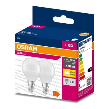LOT 2x Ampoule LED P45 E14/4,9W/230V 3000K - Osram
