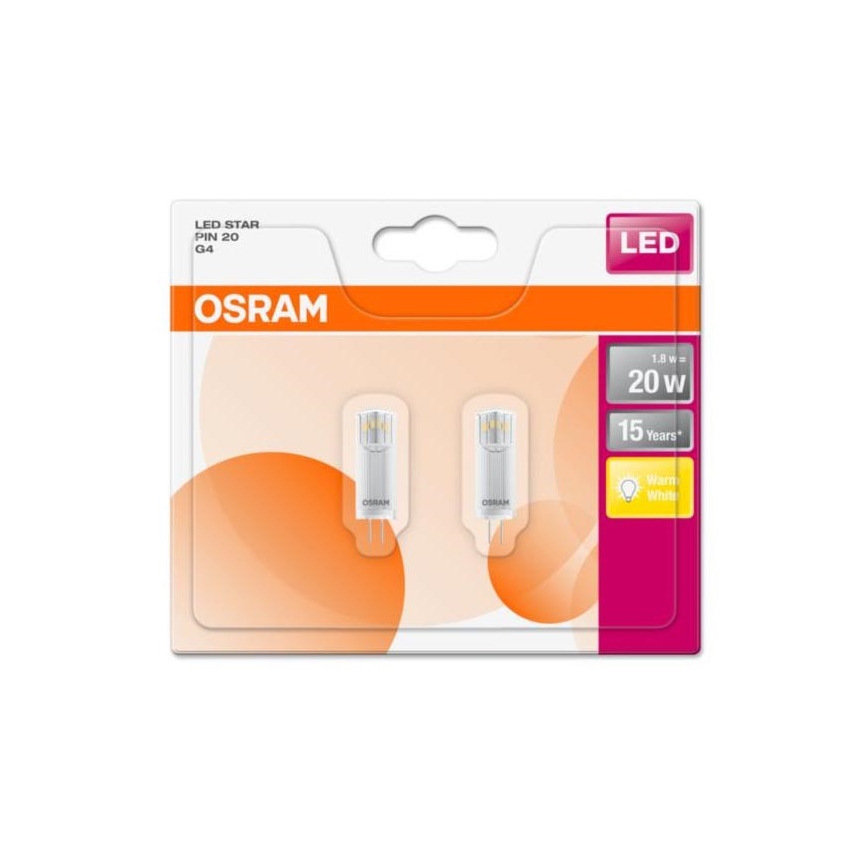 LOT 2x Ampoule LED STAR G4/1,8W/12V 2700K - Osram