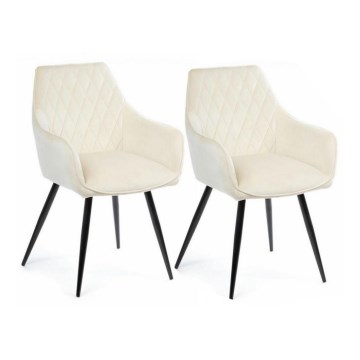 LOT 2x Chaises de salle à manger SAMETTI crème