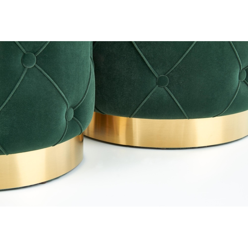 LOT 2x Tabouret POLLY d. 40/44 cm vert/doré