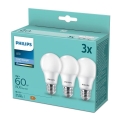 LOT 3x Ampoule LED Philips A60 E27/8W/230V 6500K