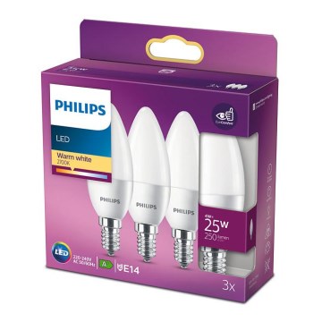 LOT 3x Ampoule LED Philips B35 E14/4W/230V 2700K