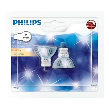 Lot de 2 Ampoule halogène Philips GU4/35W/12V