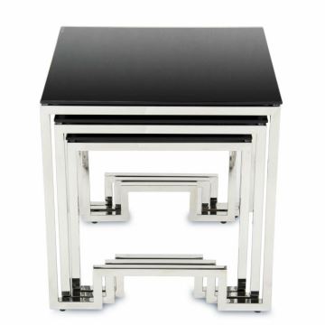 LOT x3 Table basse SAMMEN chrome/noir