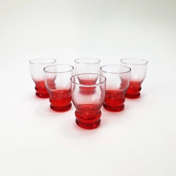 Lot x6 Verre à liqueur transparent rouge