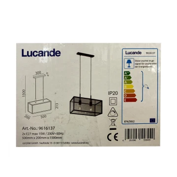 Lucande - Suspension filaire BEYZA 2xE27/15W/230