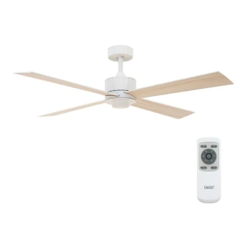 Lucci air 213171 - Ventilateur de plafond NEWPORT bois/blanc/beige + télécommande
