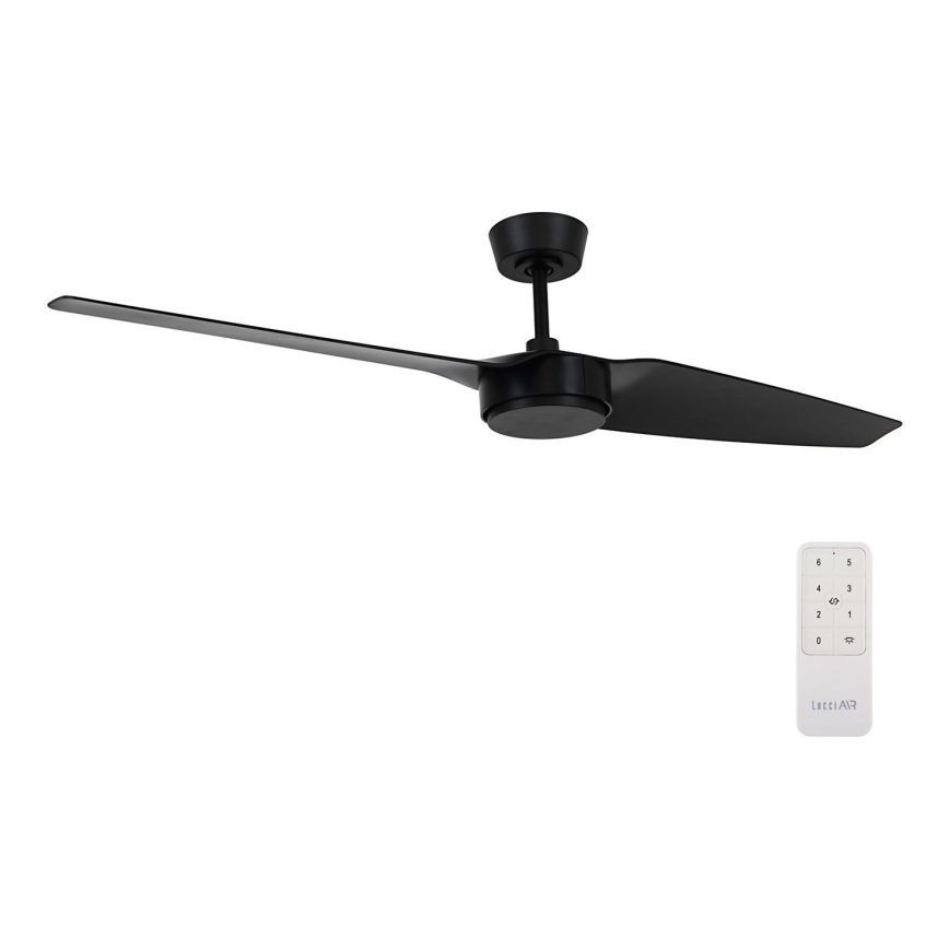 Lucci air 21615449 - Ventilateur de plafond CONDOR noir + télécommande