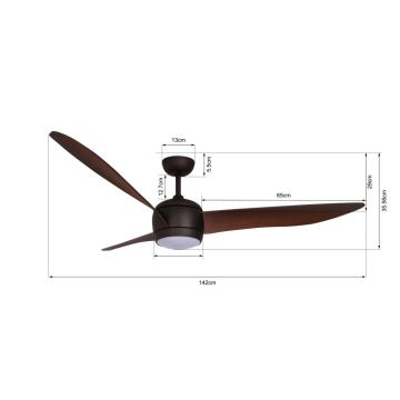 Lucci air 512912 - Ventilateur de plafond AIRFUSION NORDIC LED/20W/230V bronze + télécommande