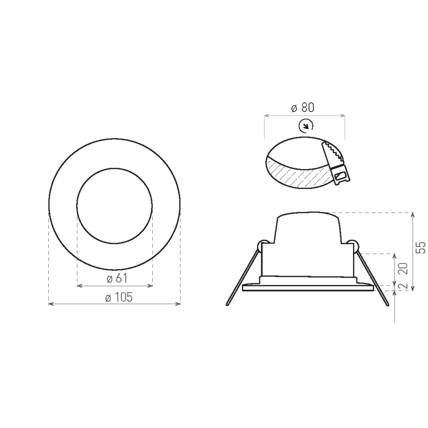 Luminaire encastrable de salle de bain LED BONO LED/8W/230V 3000K IP65 chrome