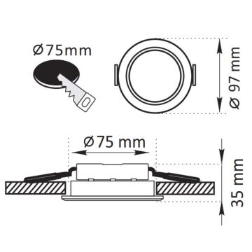 Luminaire encastré LED ZOE LED/4,8W/230V noir