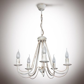 Lustre avec chaîne VERSA 5xE14/40W/230V blanc 520 mm