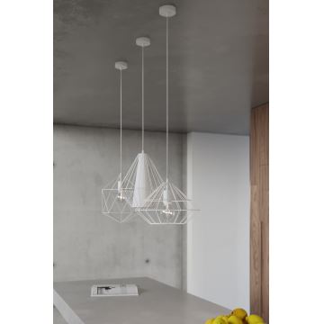 Lustre avec fil DEMI 1xE27/60W/230V blanc