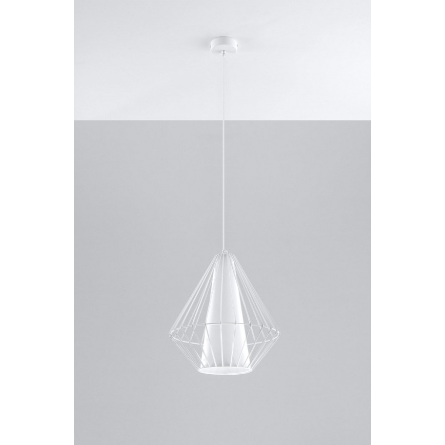 Lustre avec fil DEMI 1xE27/60W/230V blanc