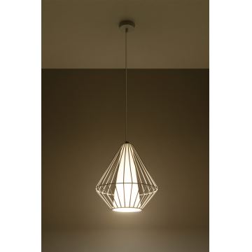 Lustre avec fil DEMI 1xE27/60W/230V blanc