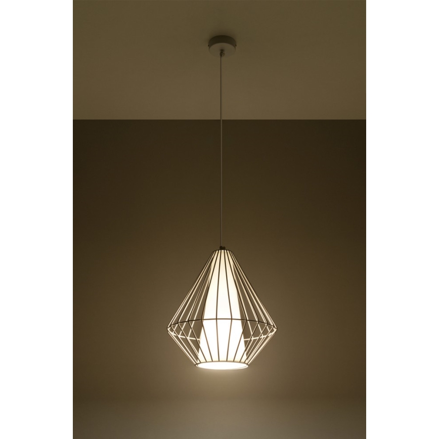 Lustre avec fil DEMI 1xE27/60W/230V blanc