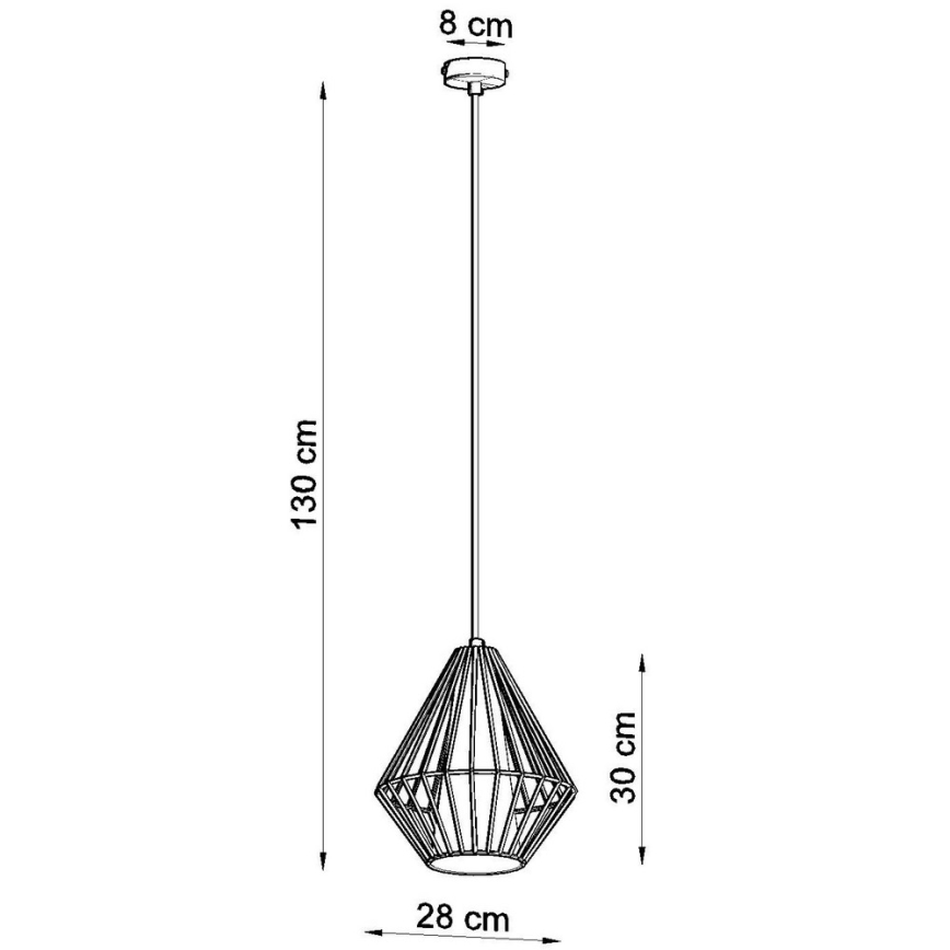 Lustre avec fil DEMI 1xE27/60W/230V blanc