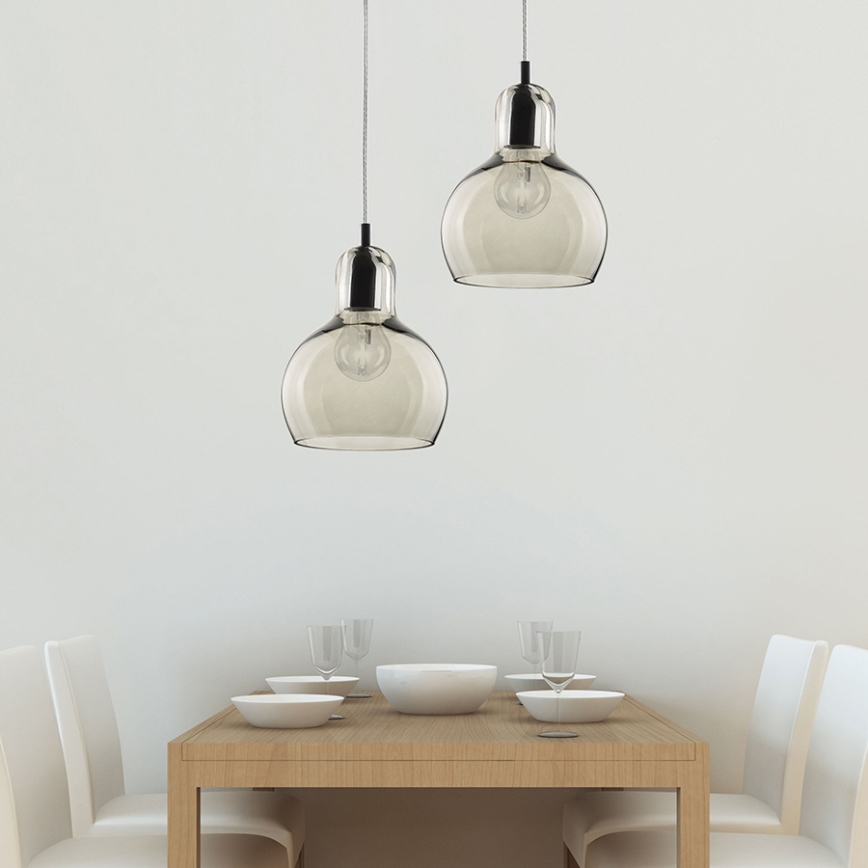 Lustre avec fil MANGO 1xE27/60W/230V gris