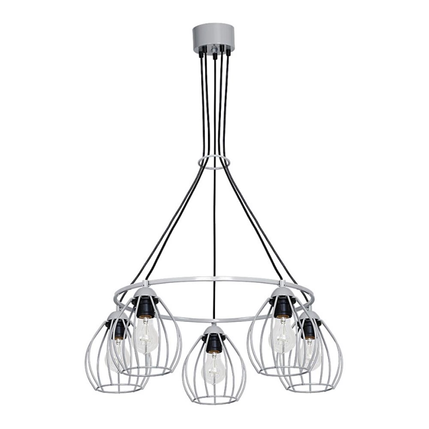 Lustre avec fil STAR 5xE27/60W/230V gris