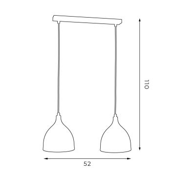 Lustre NOAK 2xE27/60W/230V